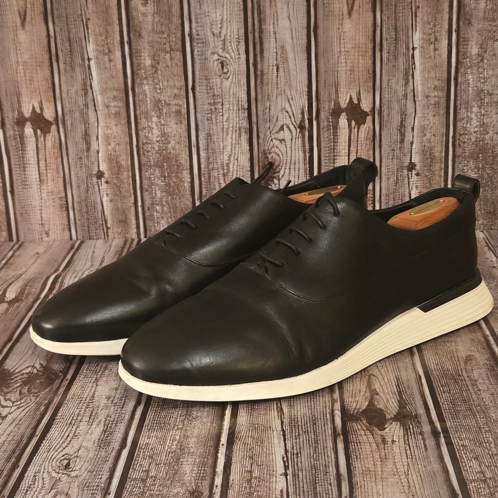 Sz 15 M Mens Wolf & Shepherd Crossover Oxford Black Leather Hybrid Shoes VGUC
